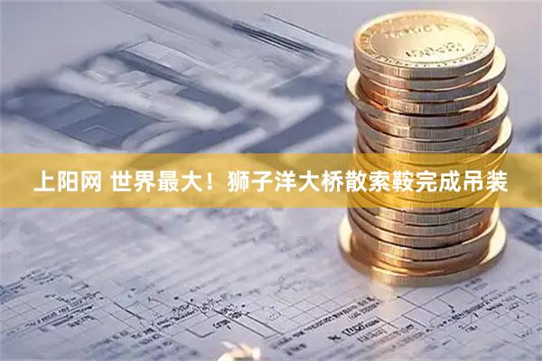 上阳网 世界最大！狮子洋大桥散索鞍完成吊装
