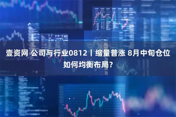 壹资网 公司与行业0812丨缩量普涨 8月中旬仓位如何均衡布局？